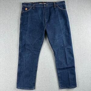 WRANGLER 13 ORIGINAL FLAME RESISTANT WORK JEANS MENS SIZE 42X30 (42x29)‎ Blue